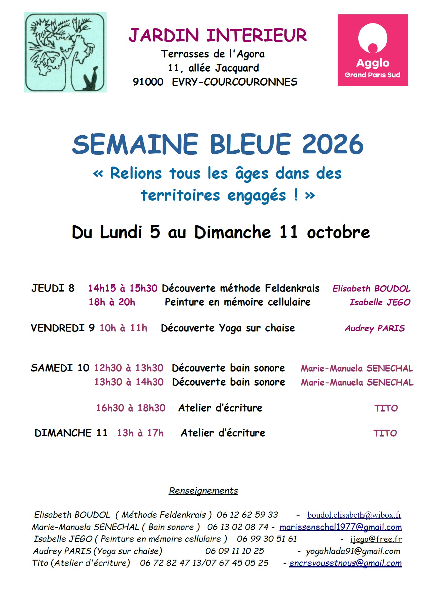 Semaine bleue octobre 2026